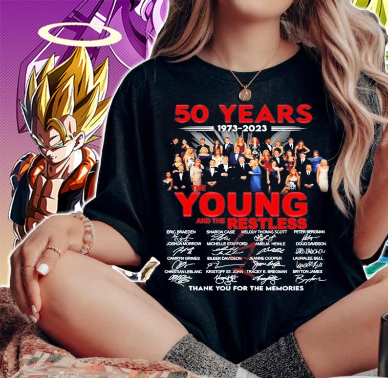 50 Years 1973-2023 The Young And The Restless Signatures Thank You For The Memories Shirt t-shirt woman shirt