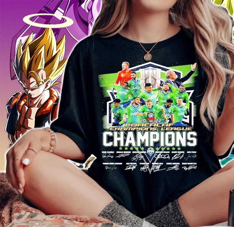 2022 Concacaf Champions League Champions Signatures T-Shirt t-shirt woman shirt