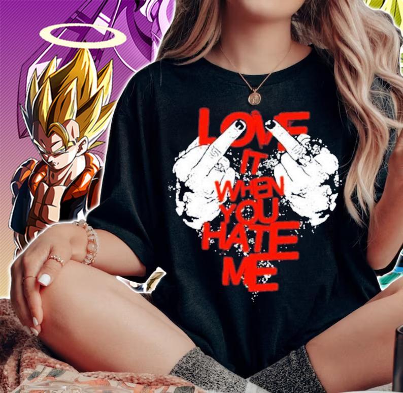 Avril lavigne love it when you hate me shirt t-shirt woman shirt
