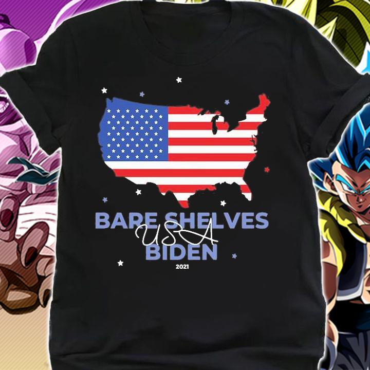 Bare Shelves USA Biden 2021 USA Flag Map T-Shirt t-shirt shirt