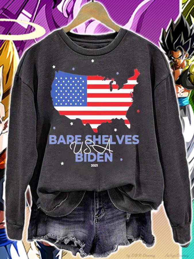 Bare Shelves USA Biden 2021 USA Flag Map T-Shirt t-shirt sweatshirt