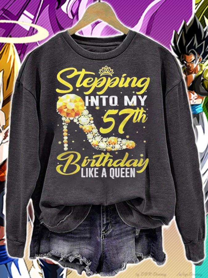 Birthday Stepping Into My 57Th Birthday Like A Queen Shirt t-shirt