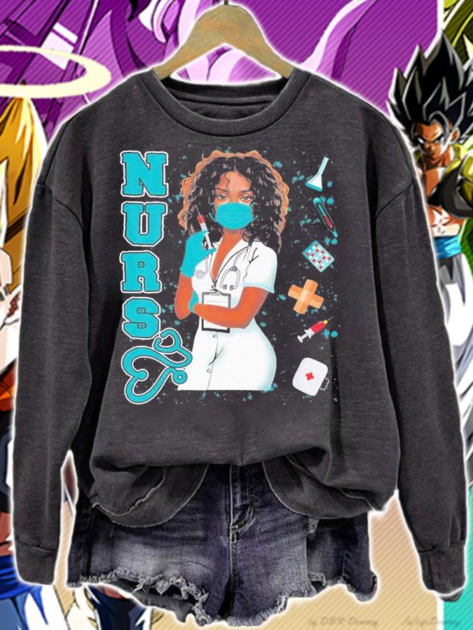 Black Nurse Uniform Face Mask Afro African Black History T-Shirt t-shirt