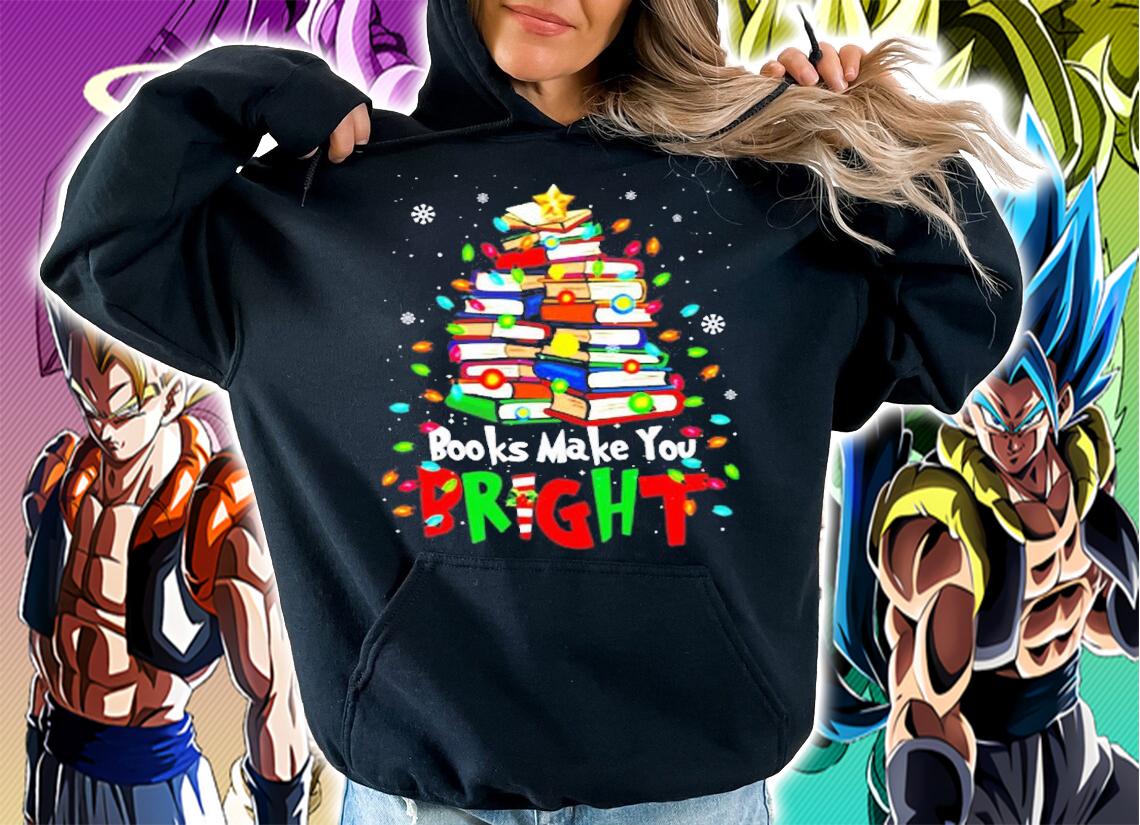 Book Christmas Tree Books Make You Bright Lights T-Shirt t-shirt hoodie