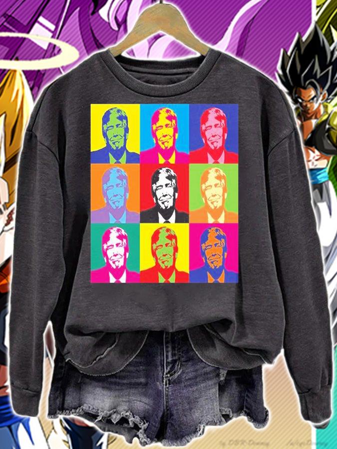 Donald Trump 2020 President Color Art Cartoon Funny T-Shirt t-shirt sweatshirt