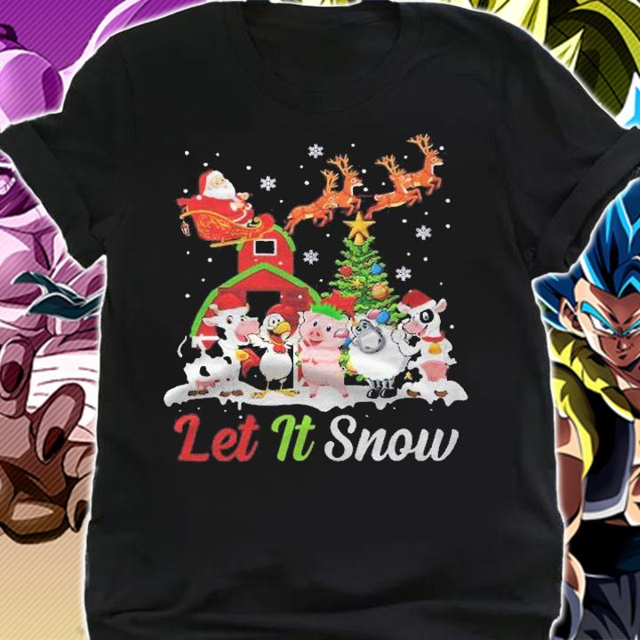 Let It Snow Merry Xmas Gift Tshirt Farm Animals Tractor shirt t-shirt shirt