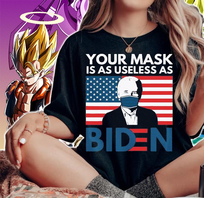 Your Mask Is As Useless As Biden Biden Mask USA Flag T-Shirt t-shirt woman shirt