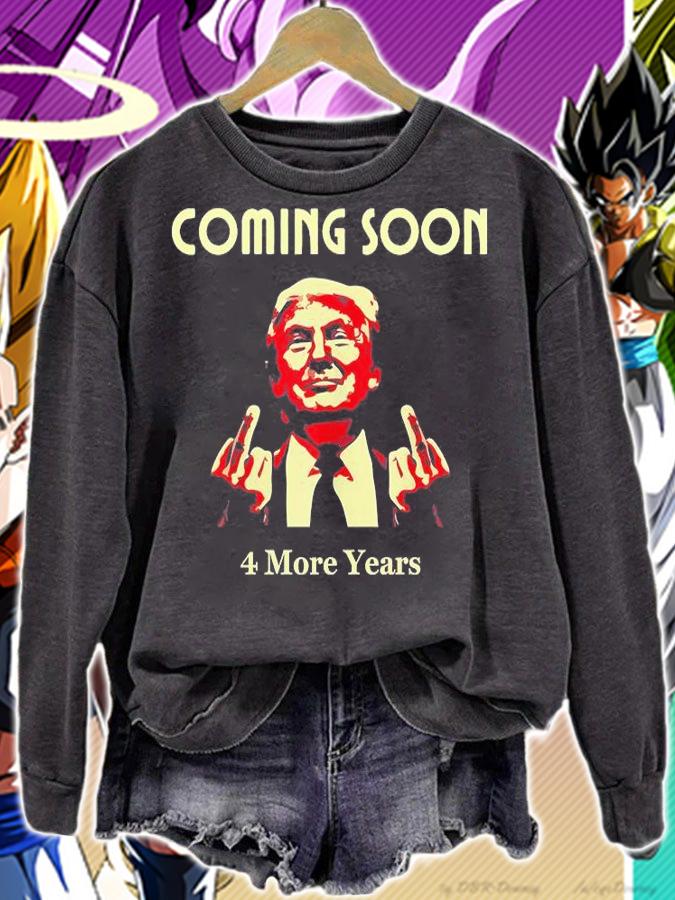 Coming Soon 4 More Years Trump Anti Biden Conservative Trump Middle Finger T-Shirt t-shirt