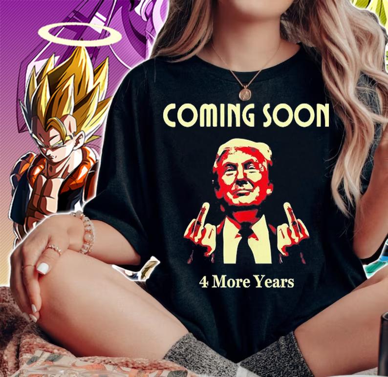Coming Soon 4 More Years Trump Anti Biden Conservative Trump Middle Finger T-Shirt t-shirt