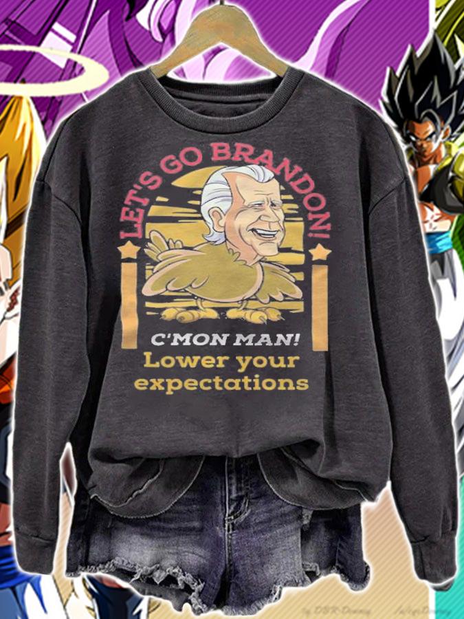Thanksgiving Turkey Let's Go Brandon C'mon Man Lower Your Expectations T-Shirt t-shirt sweatshirt