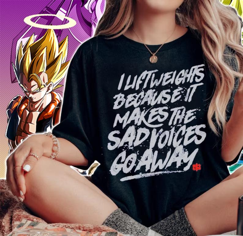 I Lift Weights Because It Makes The Sad Voices Go Away Iron Sanctuary Shirt t-shirt