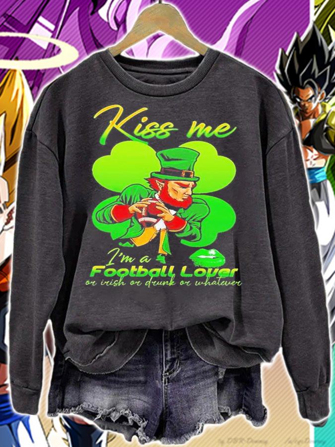 Leprechaun Kiss Me I'm A Football Lover T-Shirt t-shirt