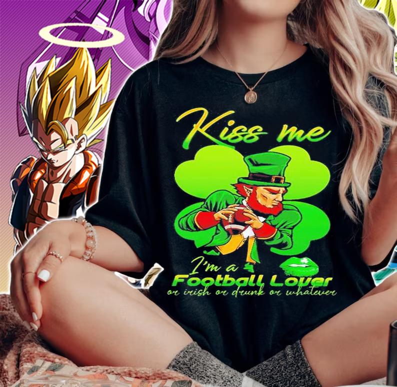 Leprechaun Kiss Me I'm A Football Lover T-Shirt t-shirt