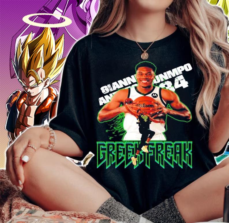 Giannis Antetokounmpo #34 Milwaukee Bucks Basketball Shirt t-shirt