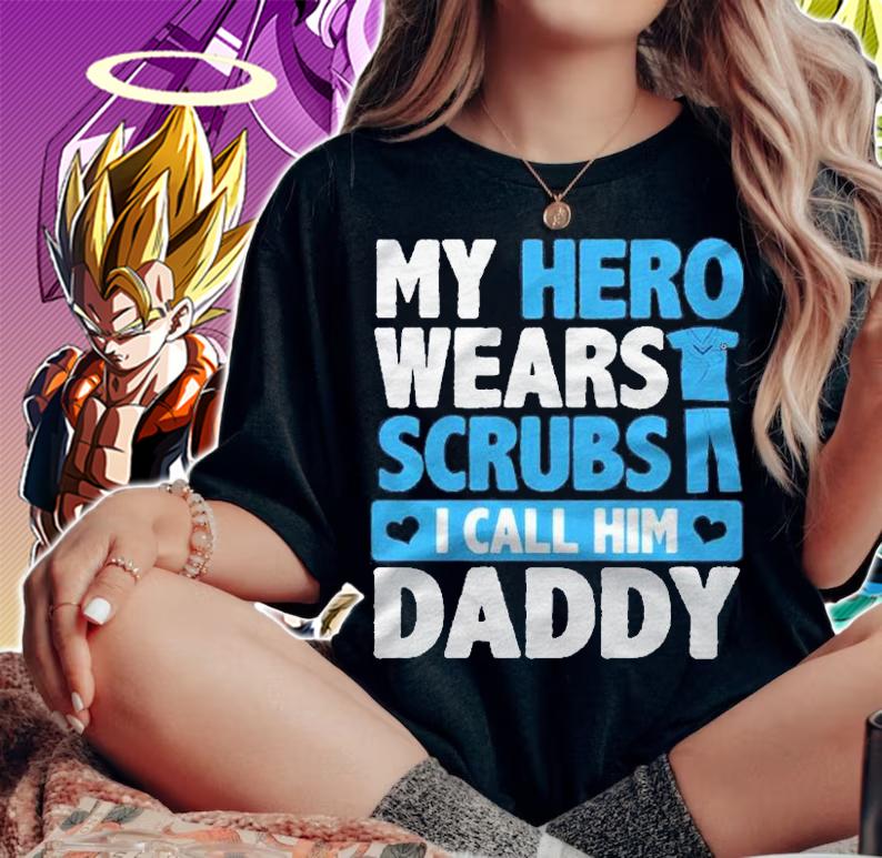 Kids My Hero Wears Scrubs I Call Him Daddy Adorable Kids Shirt t-shirt woman shirt