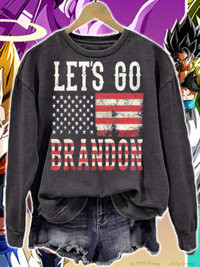 Lets Go Brandon Us Flag Men Women Vintage Graphic Shirt t-shirt sweatshirt