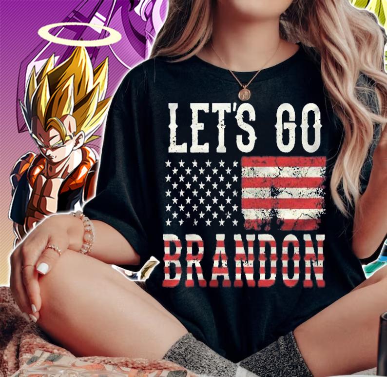 Lets Go Brandon Us Flag Men Women Vintage Graphic Shirt t-shirt woman shirt