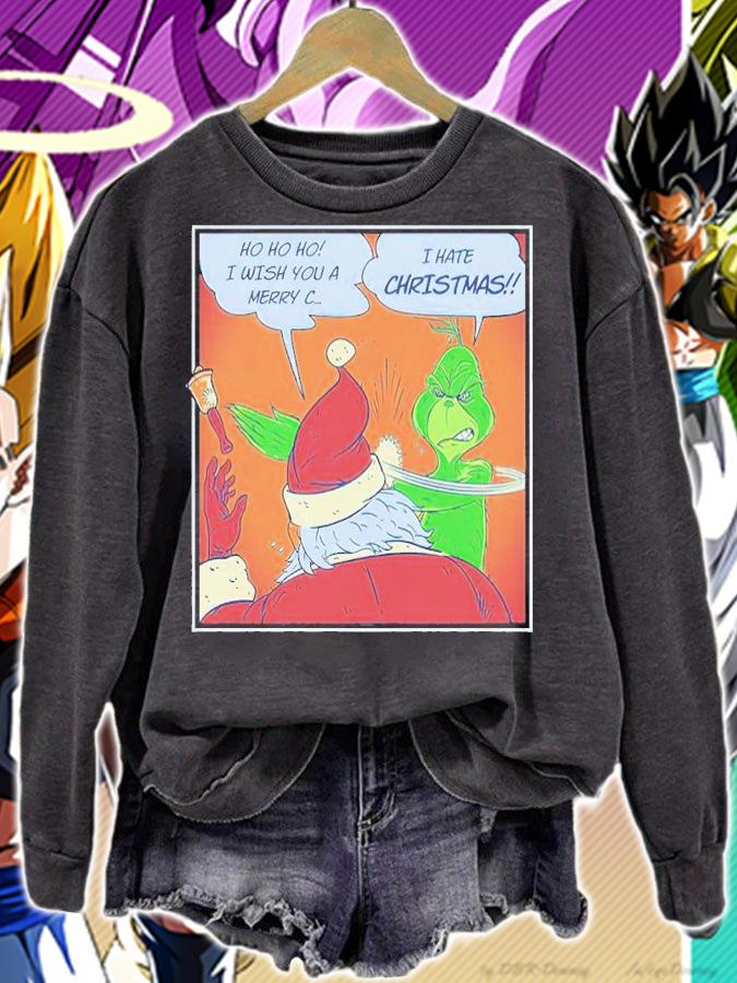Santa Ho Ho Ho I Wish You A Merry Grinch I Hate Christmas Shirt t-shirt sweatshirt