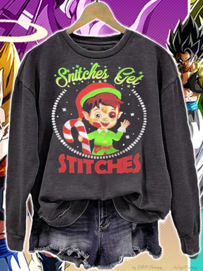 Snitches get stitches sarcasm Elf T-shirt t-shirt