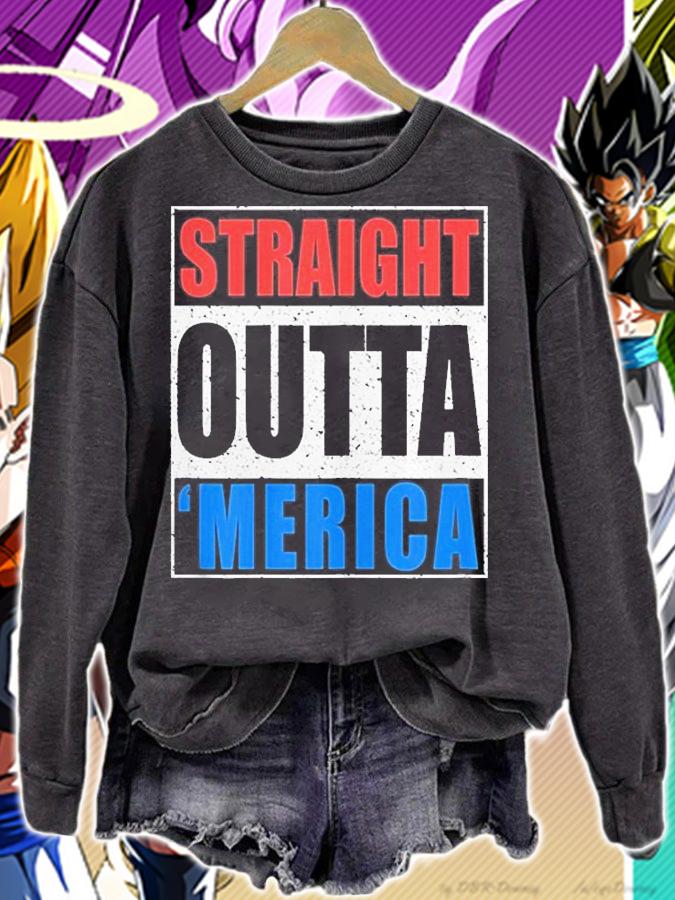Straight Outta Merica Shirt Funny American Gangster USA Tumblr T-Shirt t-shirt sweatshirt