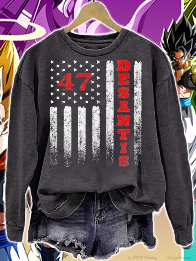 Ron Desantis 2024 American Flag Vintage Faded Distressed USA Flag T-Shirt t-shirt sweatshirt