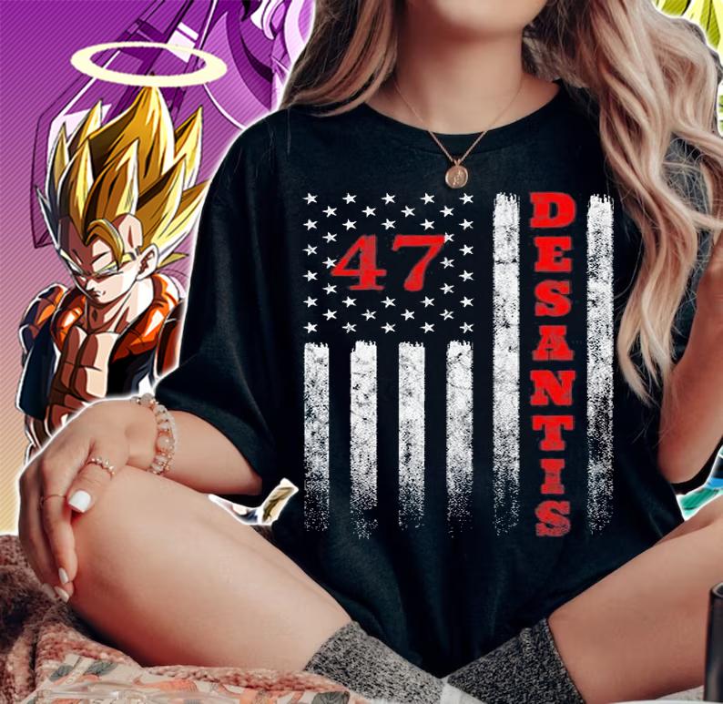 Ron Desantis 2024 American Flag Vintage Faded Distressed USA Flag T-Shirt t-shirt woman shirt