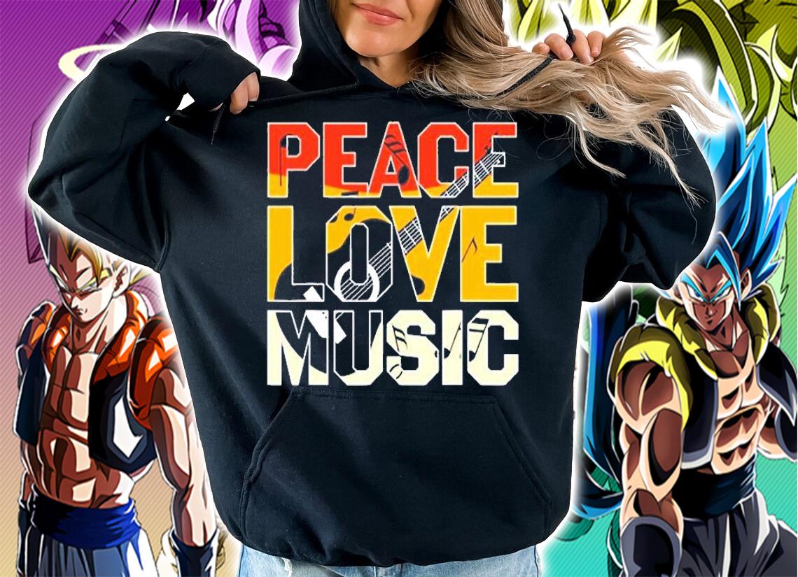 Guitar Retro Peace Love Music Band T-Shirt t-shirt hoodie