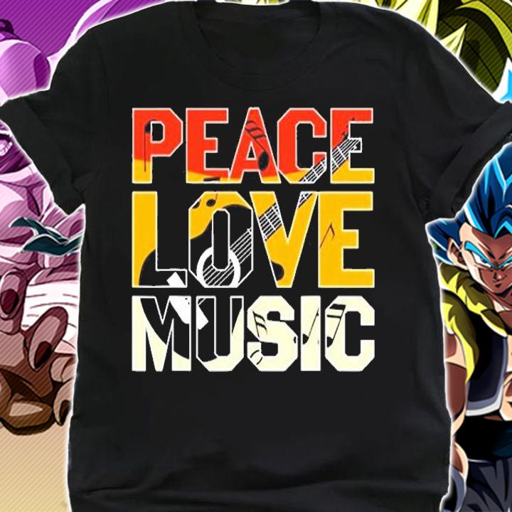 Guitar Retro Peace Love Music Band T-Shirt t-shirt shirt