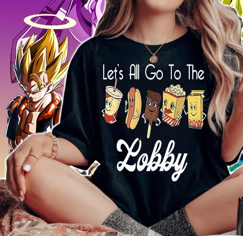 Lets All Go To The Lobby Retro Movie Theatre T-Shirt t-shirt