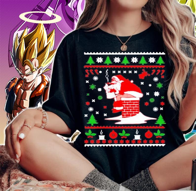 Pooping Santa Claus Ugly Christmas T-Shirt t-shirt woman shirt