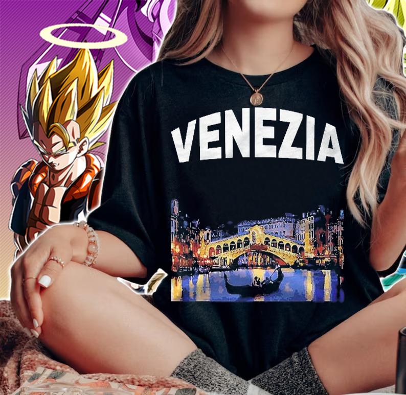 Venezia Rialto Bridge & Gondola Venice Italy Shirt t-shirt woman shirt