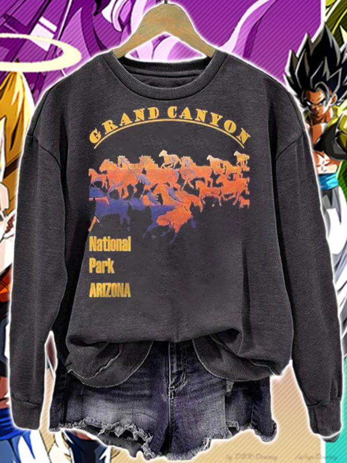 Grand Canyon National Park South Rim With Horse Cut-Out Shirt t-shirt sweatshirt