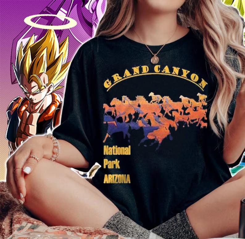 Grand Canyon National Park South Rim With Horse Cut-Out Shirt t-shirt woman shirt