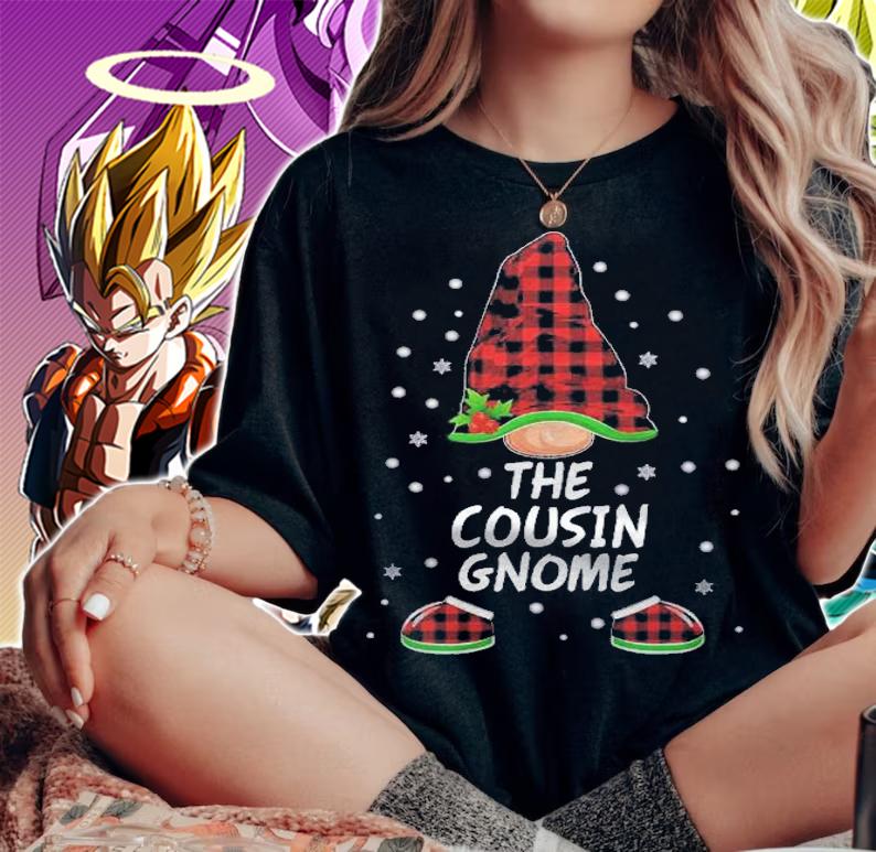 The Cousin Gnome Red Plaid Matching Family Merry Christmas Shirt t-shirt
