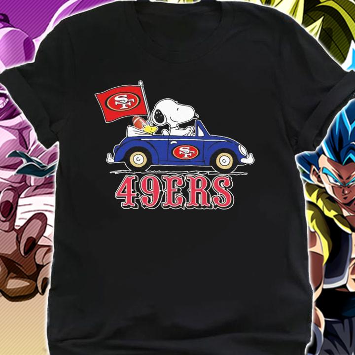 49ers Snoopy And Woodstock Driving Car San Francisco 49ers Flag t-shirt shirt