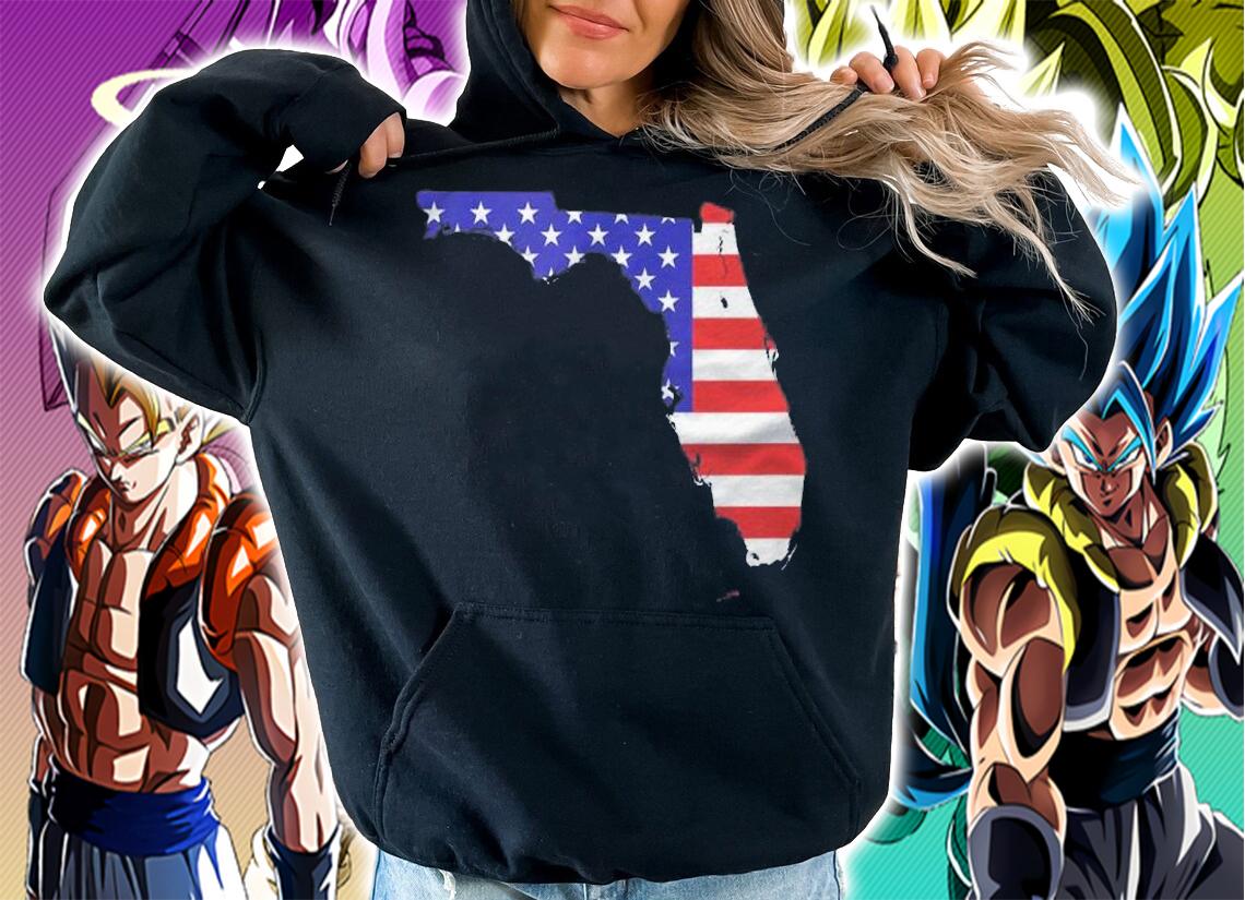 Florida Map With American Flag Shirt t-shirt hoodie