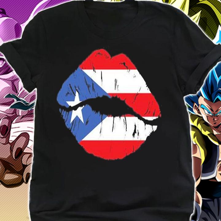Puerto Rico lips kiss Puerto Rican flag T-shirt t-shirt shirt