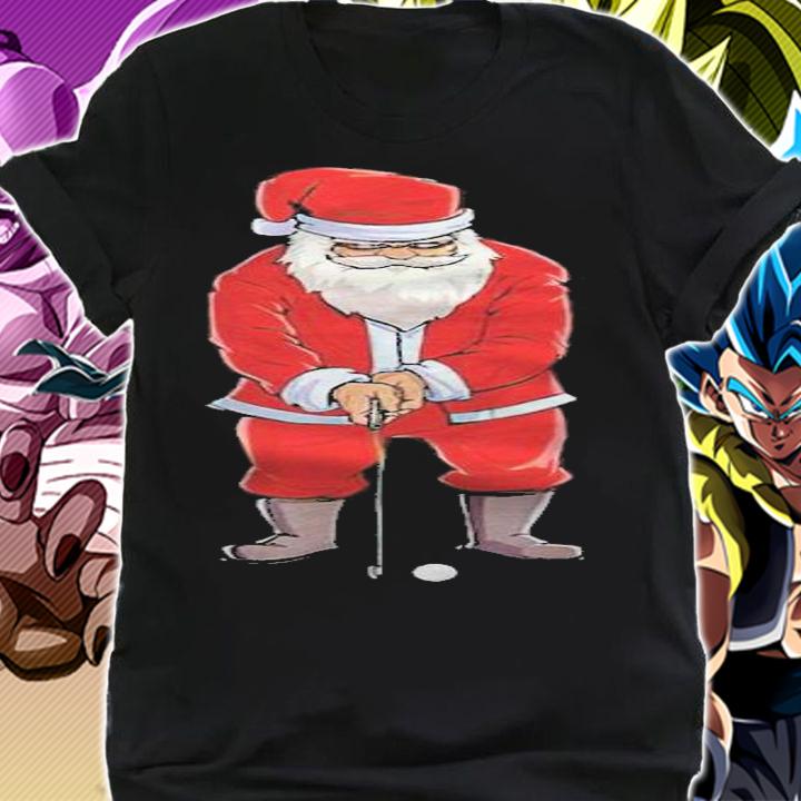 Santa golf club and ball sport Christmas T-shirt t-shirt shirt