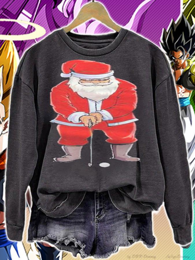 Santa golf club and ball sport Christmas T-shirt t-shirt sweatshirt