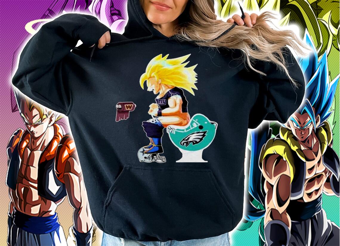 Son Goku New York Giants On Toilet Washington Commanders Philadelphia Eagles t-shirt