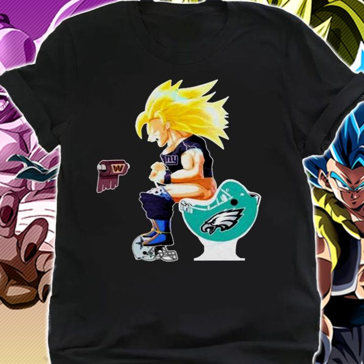 Son Goku New York Giants On Toilet Washington Commanders Philadelphia Eagles t-shirt
