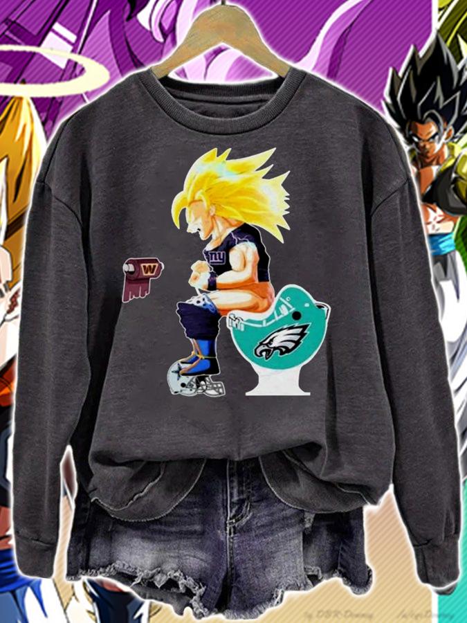 Son Goku New York Giants On Toilet Washington Commanders Philadelphia Eagles t-shirt