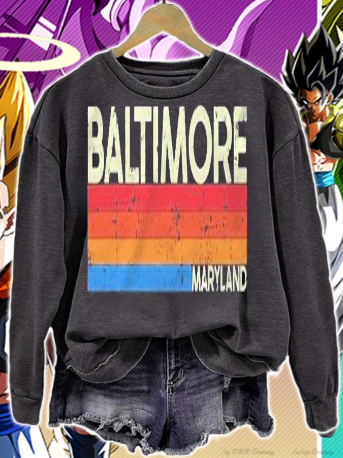 Vintage Retro Baltimore Maryland Distressed Souvenir Shirt t-shirt sweatshirt