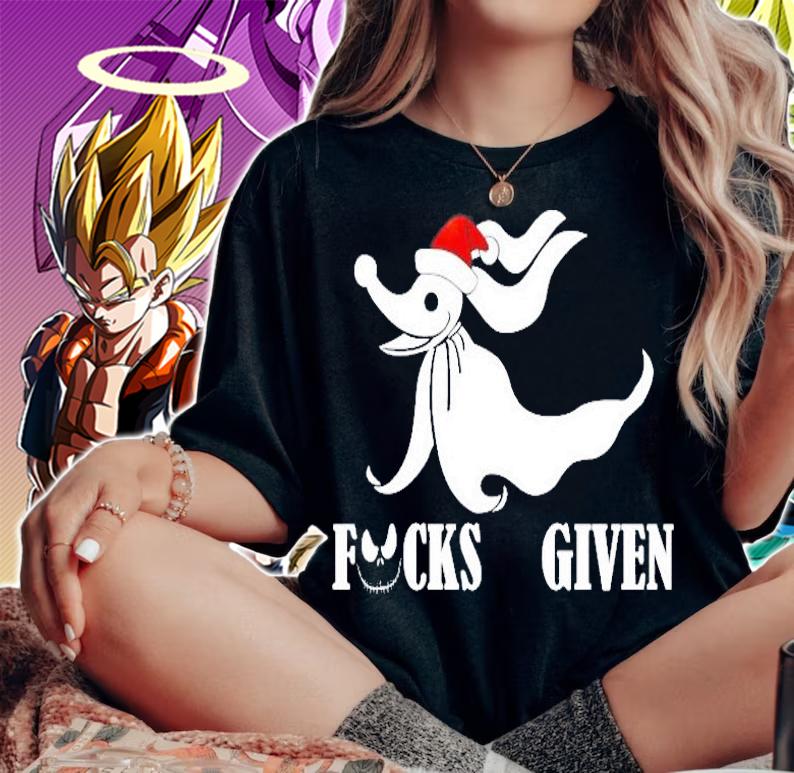 Fuck Given Zero Nightmare Before Christmas Santa Hat Shirt woman shirt