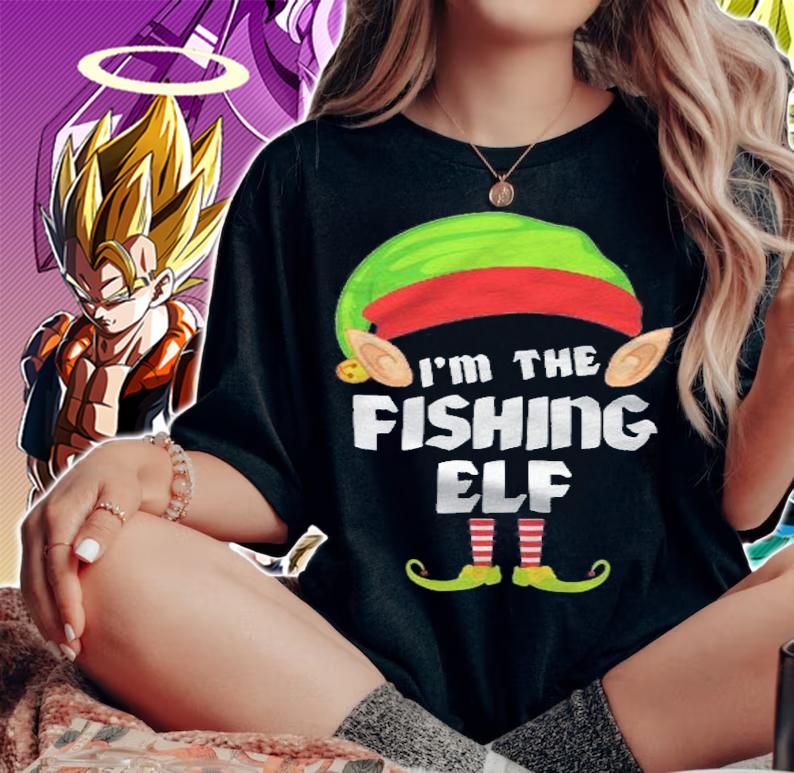 Funny Fishing Elf Matching Family Group Pj Christmas shirt woman shirt