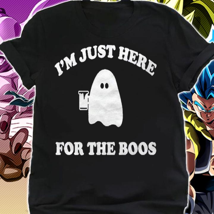 Im Just Here For The Boos Halloween Ghost Dinking Beer shirt