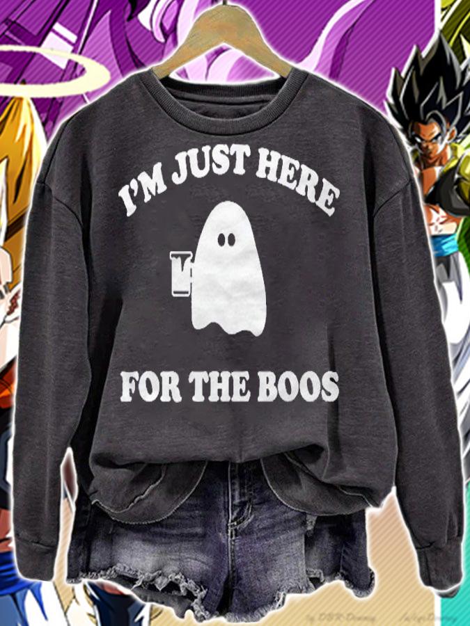 Im Just Here For The Boos Halloween Ghost Dinking Beer shirt