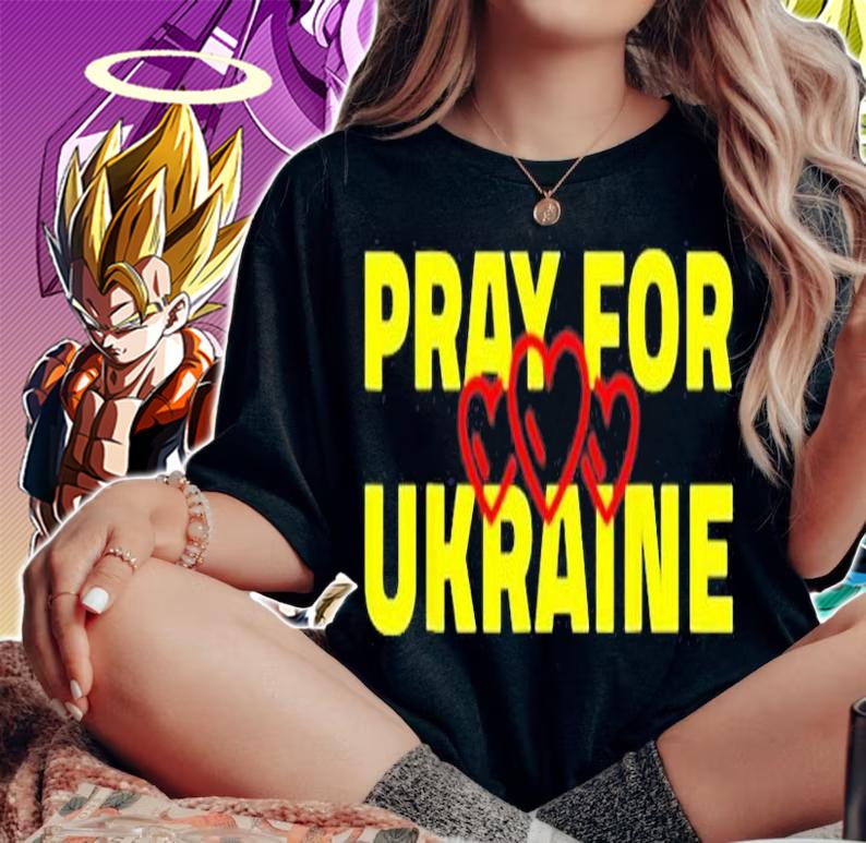 Pray For Ukraine With Ukraine Pray For Ukraine Heart T-Shirt woman shirt