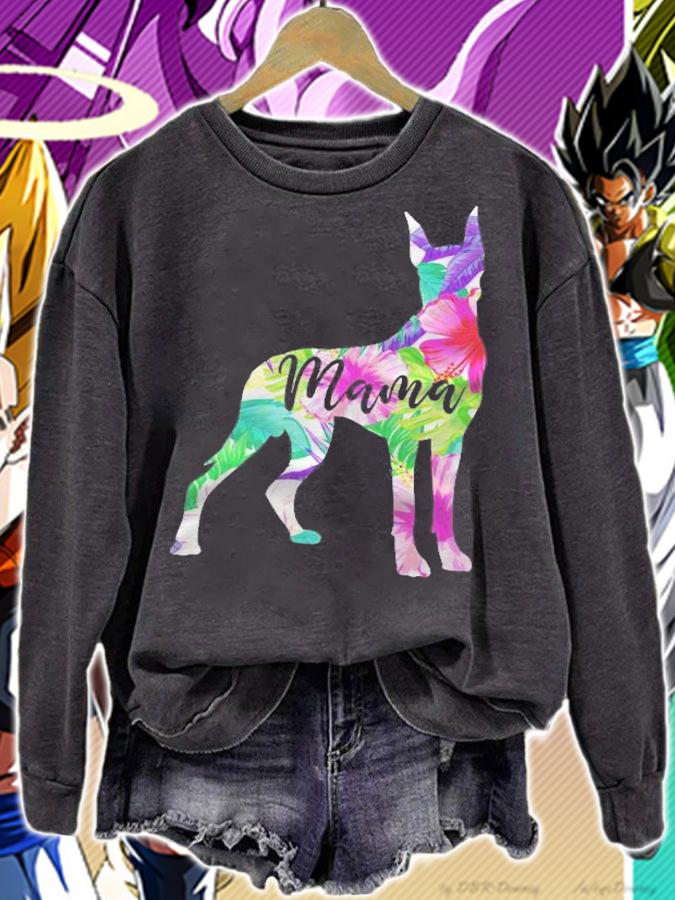 Great Dane Mama Dog Mom Dog Lover Dog Owner Flowers shirt sweatshirt