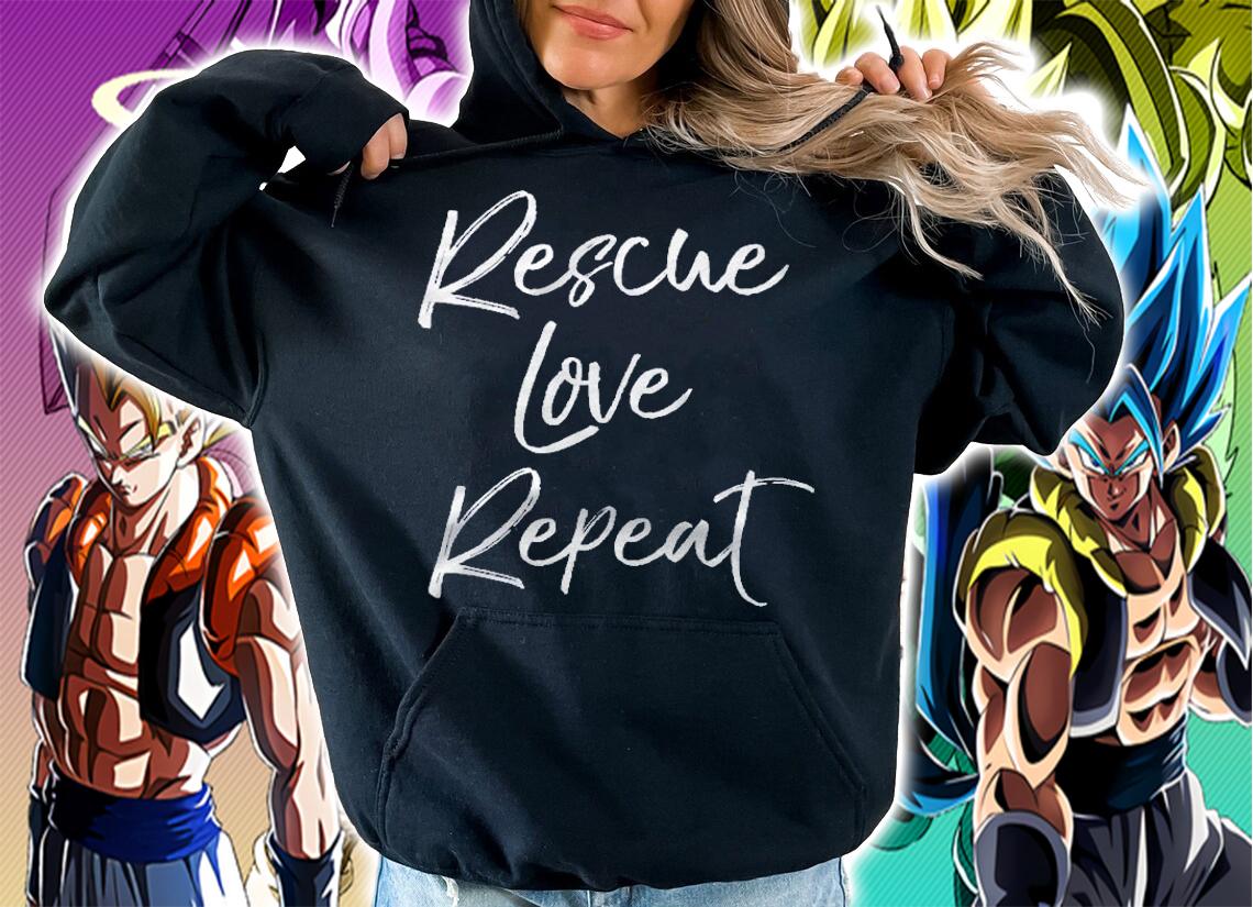 Cute Dog Adoption For Women Pet Rescue Love Repeat Shirt hoodie